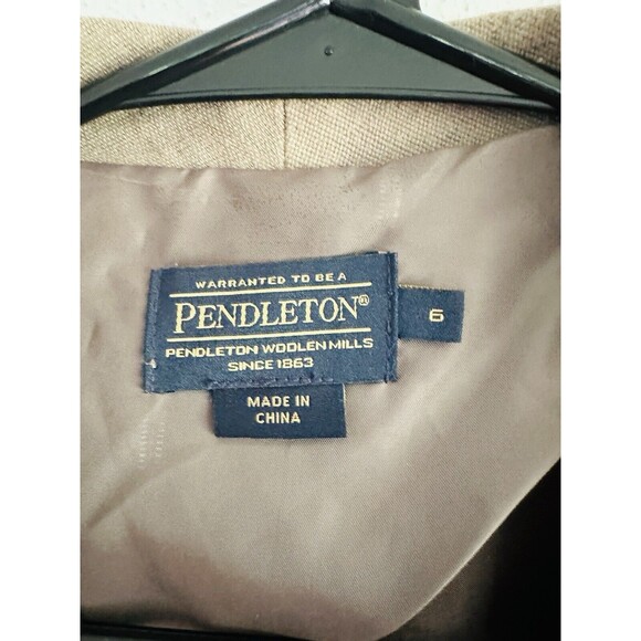 Pendleton Blazer Women Size 6 Beige Button Pockets - Picture 4 of 9